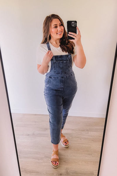 (SALE) Let's Take A Stroll Relaxed Overalls (Blue)