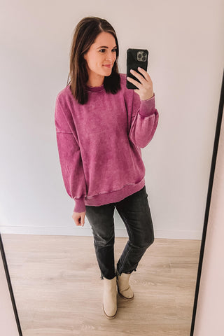 Mineral Wash Pullover (Plum)