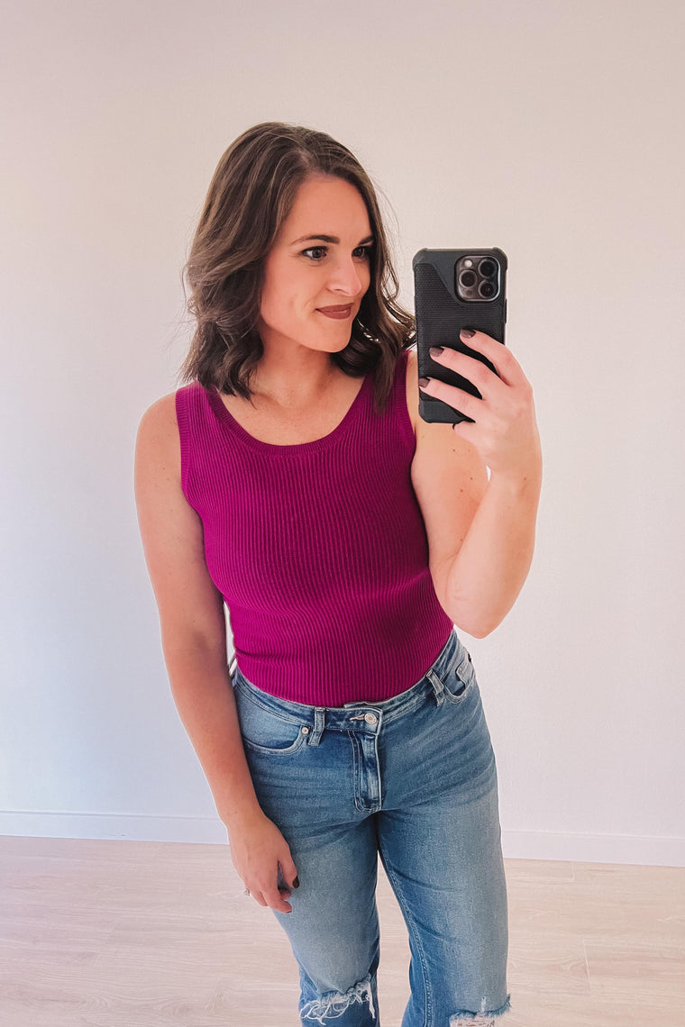 Ready For Anything Ribbed Bodysuit (Magenta)