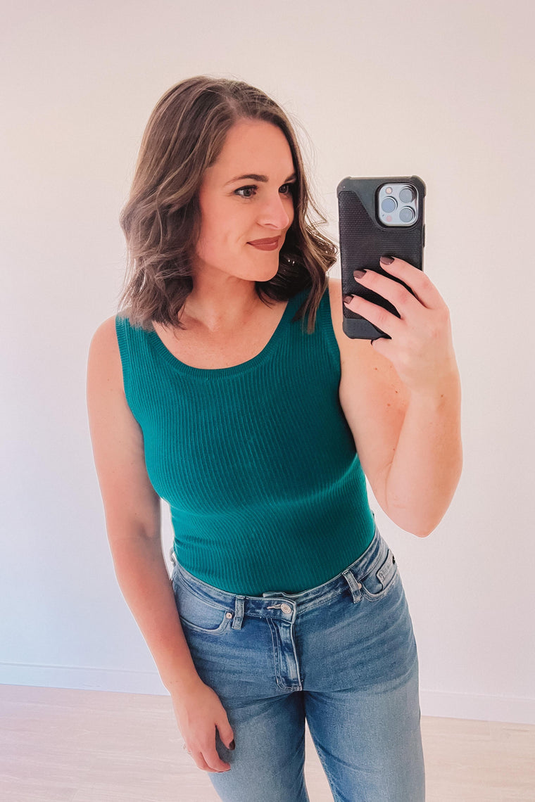 Ready For Anything Ribbed Bodysuit (Teal)