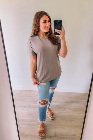 Savoring Simplicity Tee (Taupe Grey)