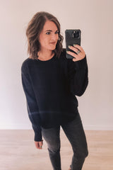 Brunch For Two Waffle Sweater (Black)