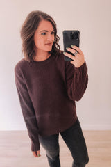 Brunch For Two Waffle Sweater (Mahogany)
