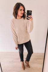 Brunch For Two Waffle Sweater (Sand Beige)