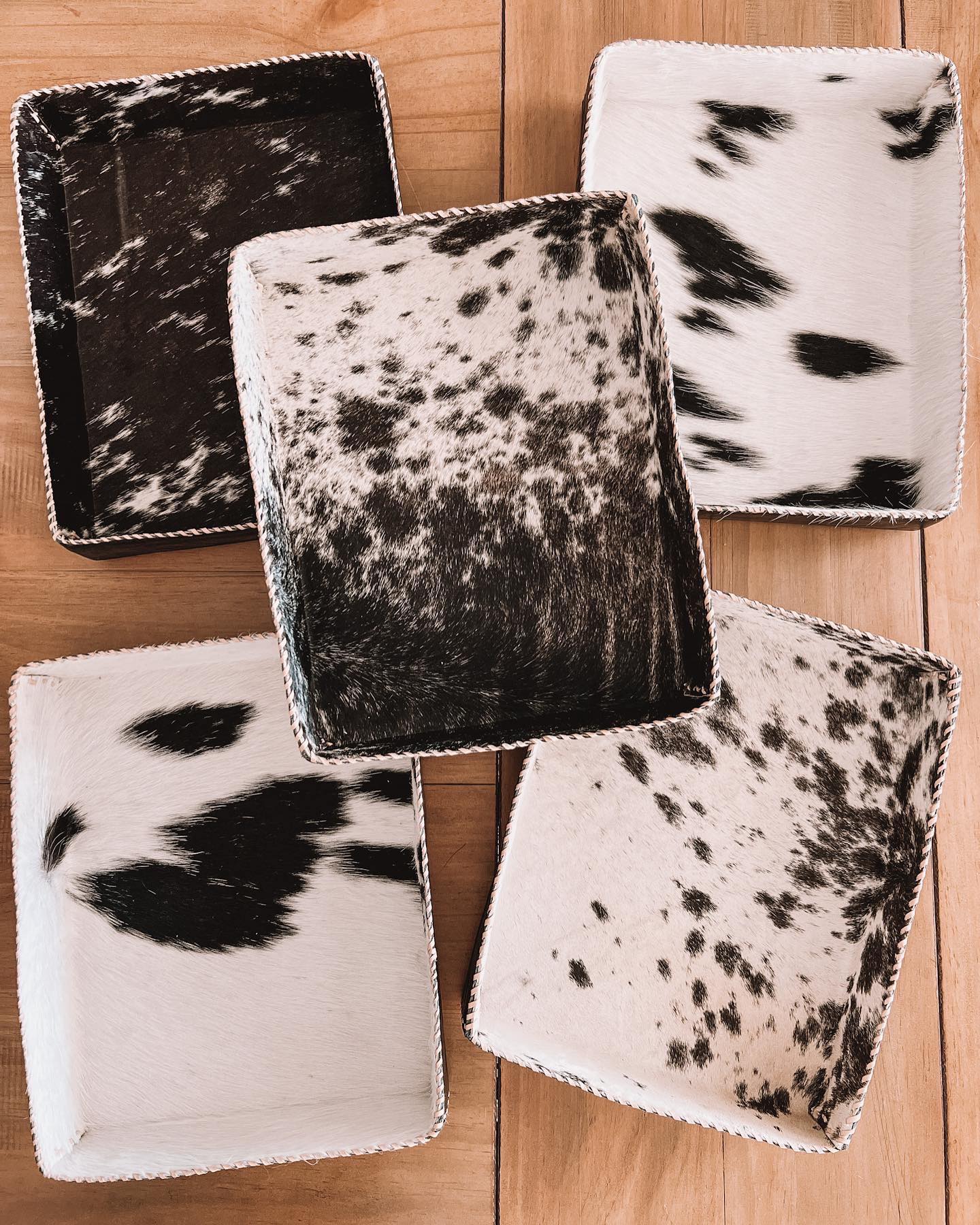 Cowhide + Leather Tray