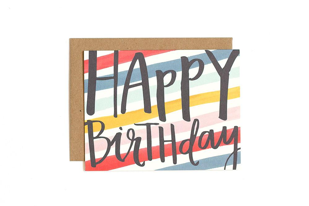 Birthday Stripes Greeting Card