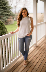Ribbed Knit Tank (White)