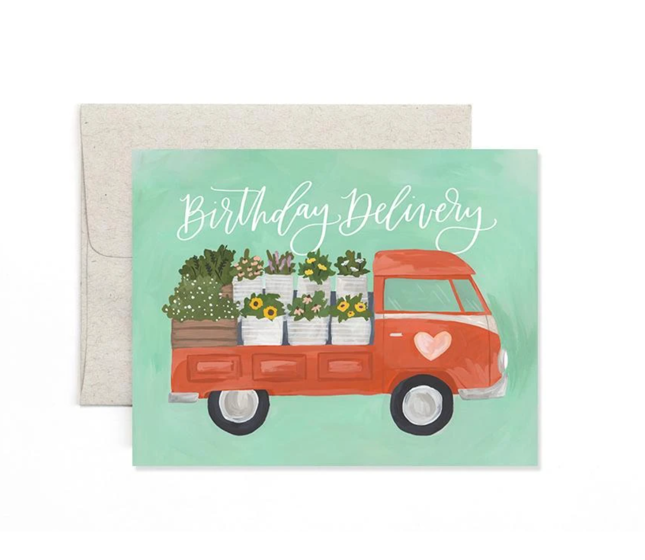 Flower Truck Birthday Greeting Card