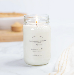 Warm Caramel Crumble 16oz Mason Jar Candle
