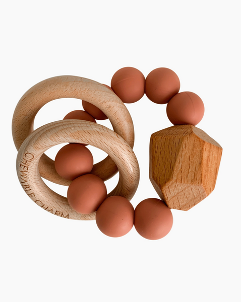 Silicone + Wood Teether (Zion Sand)