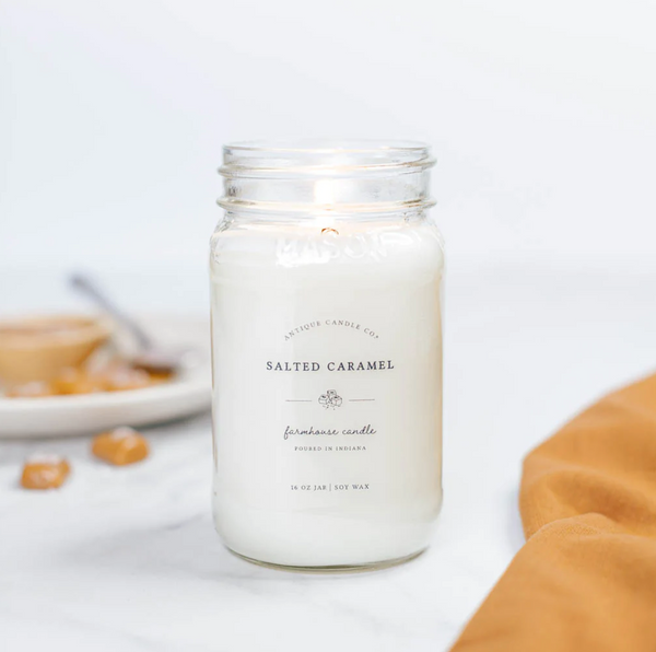 Salted Caramel 16oz Mason Jar Candle