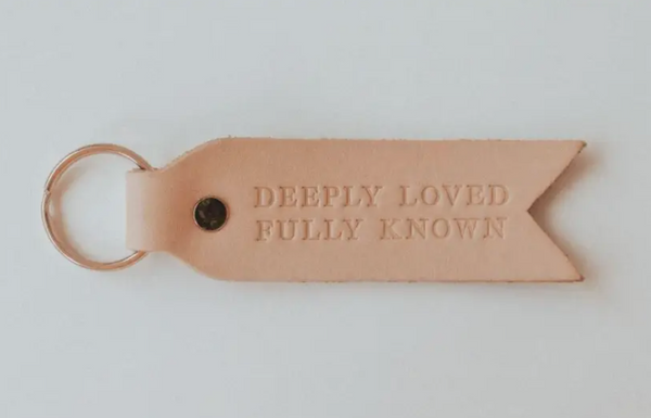 Deeply Loved Leather Key Fob