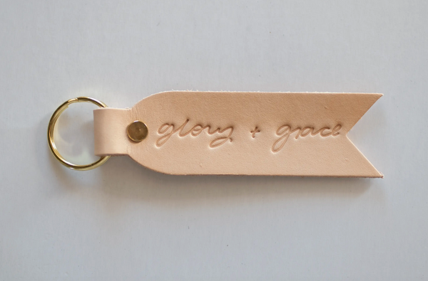 Glory + Grace Leather Key Fob