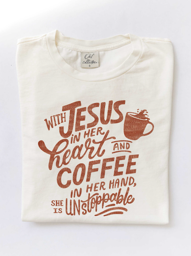 With Jesus In Her Heart Graphic Tee (Cream)