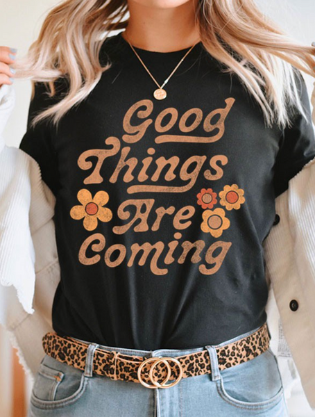 Good Things Are Coming Graphic Tee (Black)