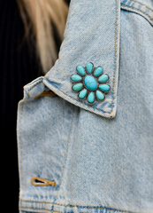 Turquoise Flower Pin