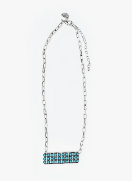 Snake Eye Turquoise Bar Necklace