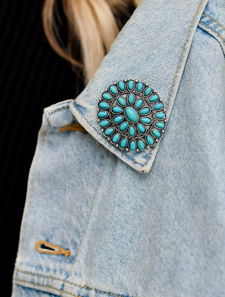 Turquoise Cluster Pin
