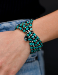 Five Strand Turquoise & Navajo Beaded Bracelet
