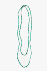 66" Green Turquoise Beaded Double Strand Necklace