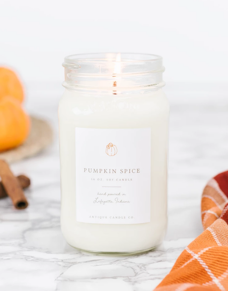 Pumpkin Spice 16oz Mason Jar Candle