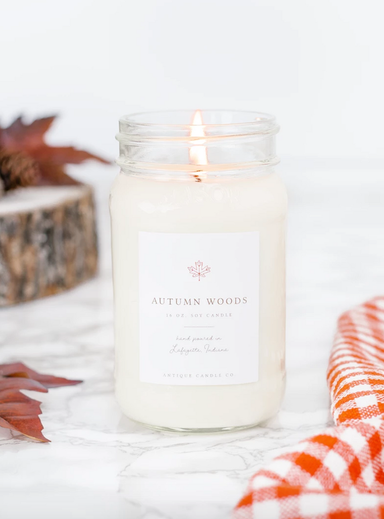 Autumn Woods 16oz Mason Jar Candle