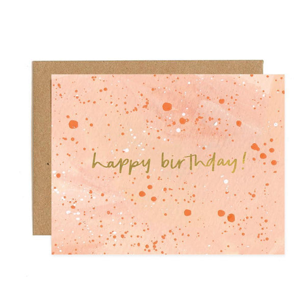 Speckled Zinnia Birthday Greeting Card