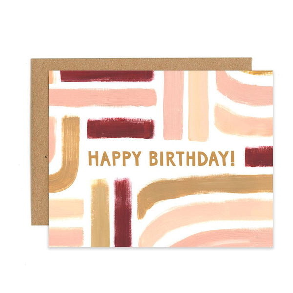 Sunset Stripe Birthday Greeting Card