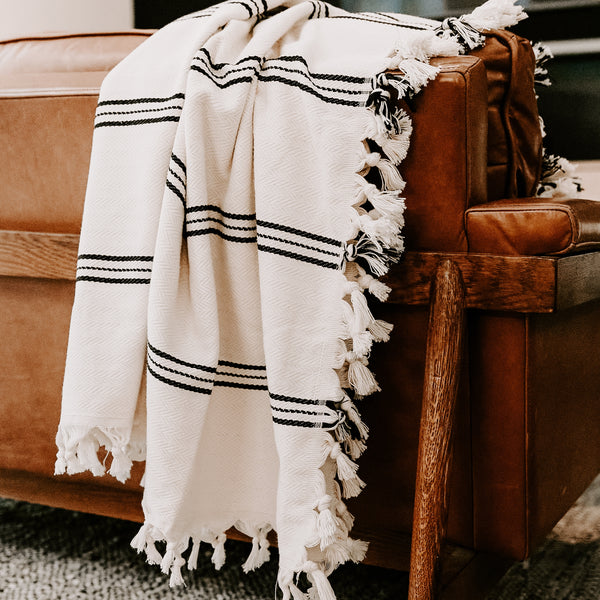 Taylor Three Stripe Throw Blanket