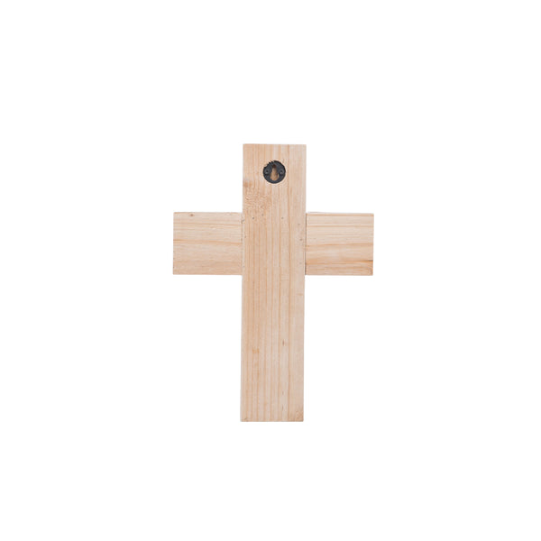 White Wood & Bead Cross