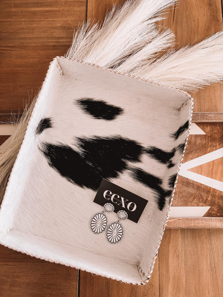 Cowhide + Leather Tray