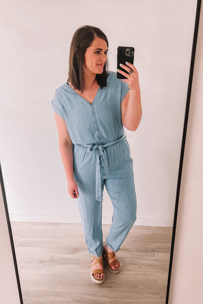 (SALE) Dolly Chambray Jumpsuit